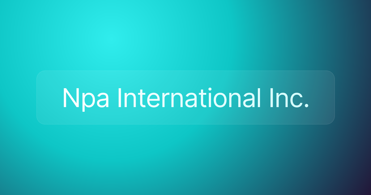 Npa International Inc.