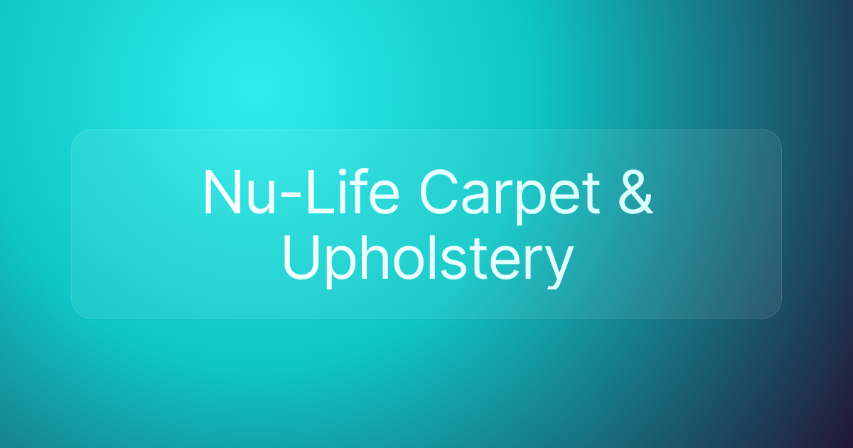 Nu-Life Carpet & Upholstery