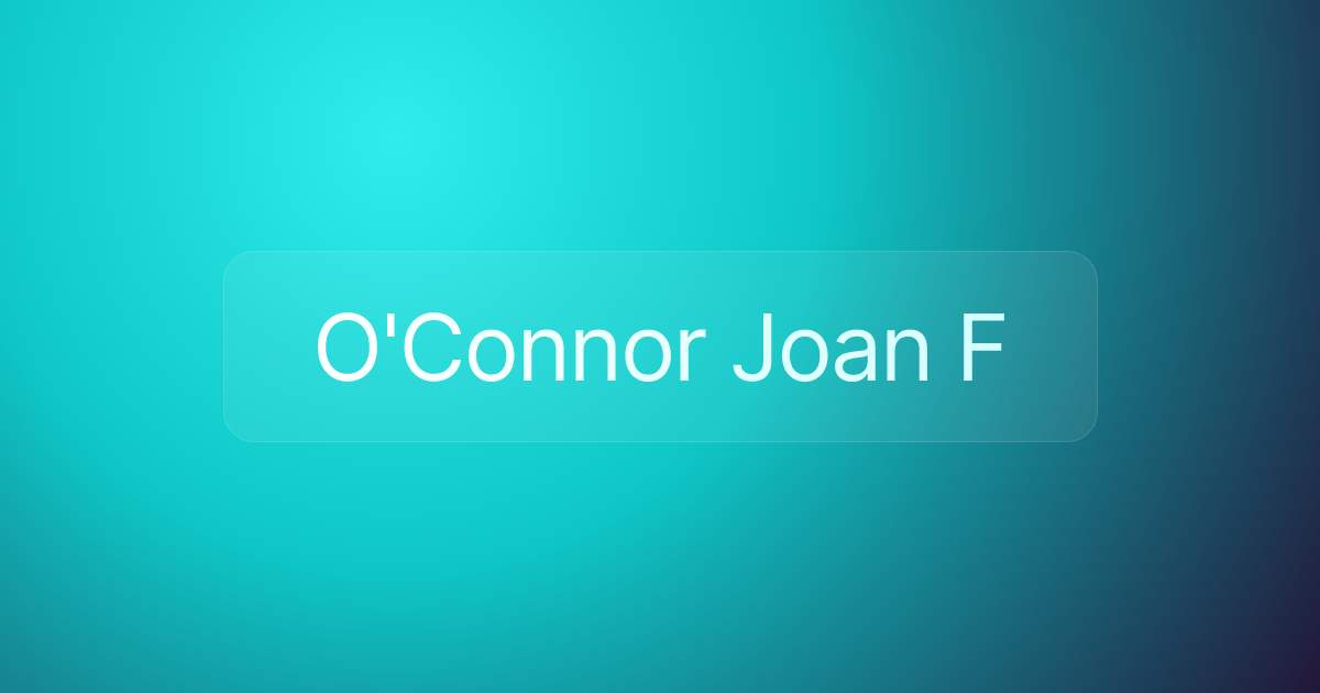 O'Connor Joan F