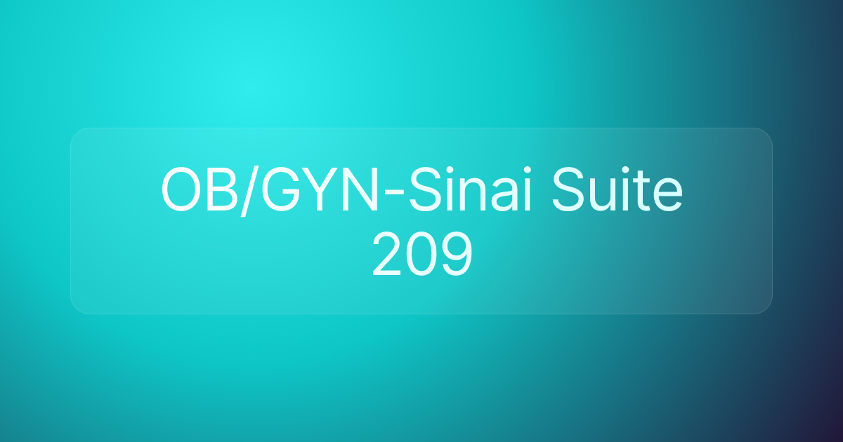 OB/GYN-Sinai Suite 209