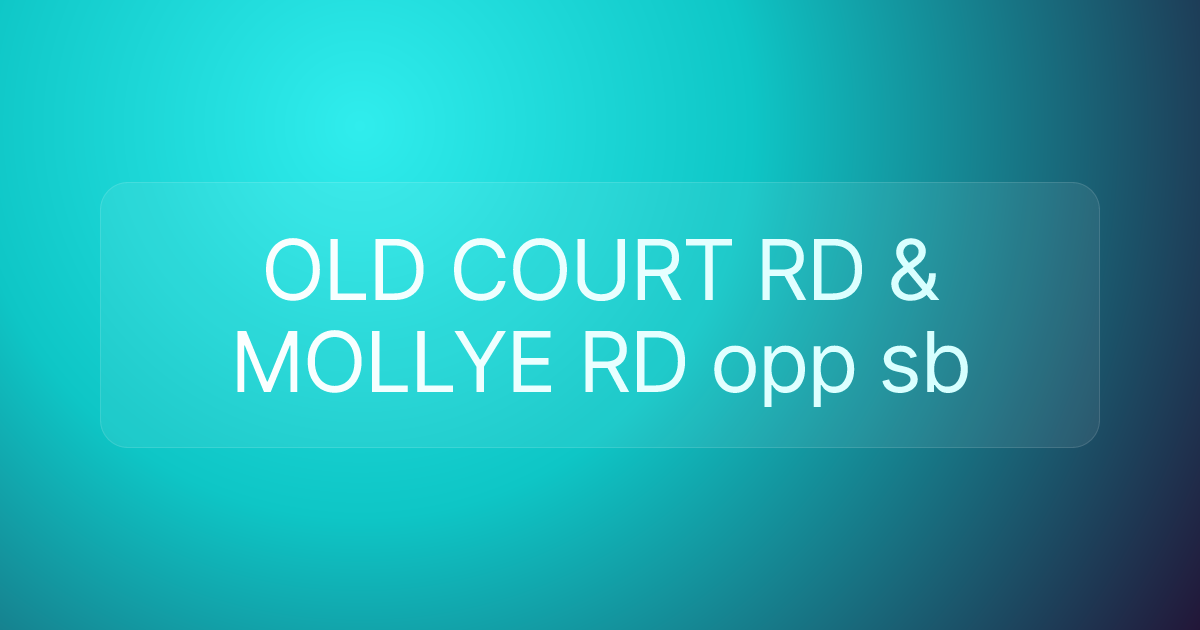OLD COURT RD & MOLLYE RD opp sb