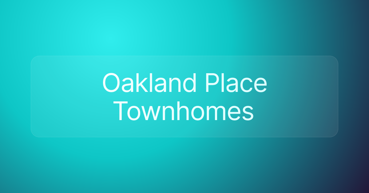 Oakland Place Townhomes