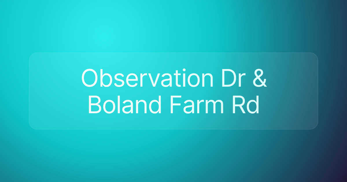 Observation Dr & Boland Farm Rd