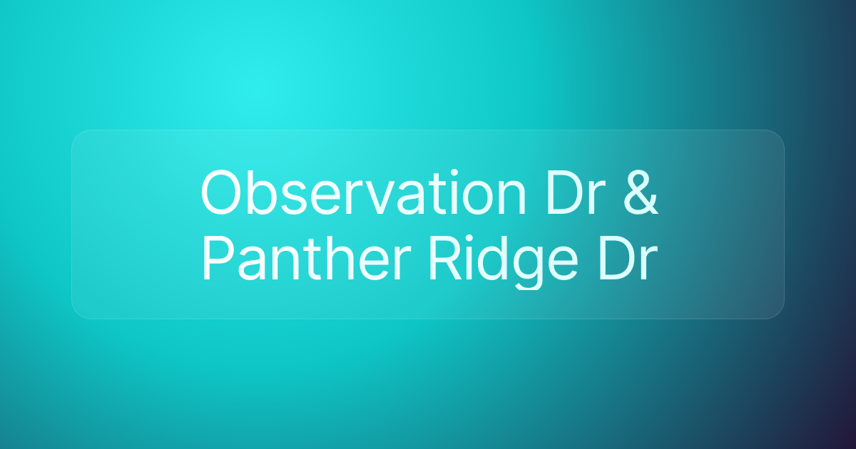 Observation Dr & Panther Ridge Dr