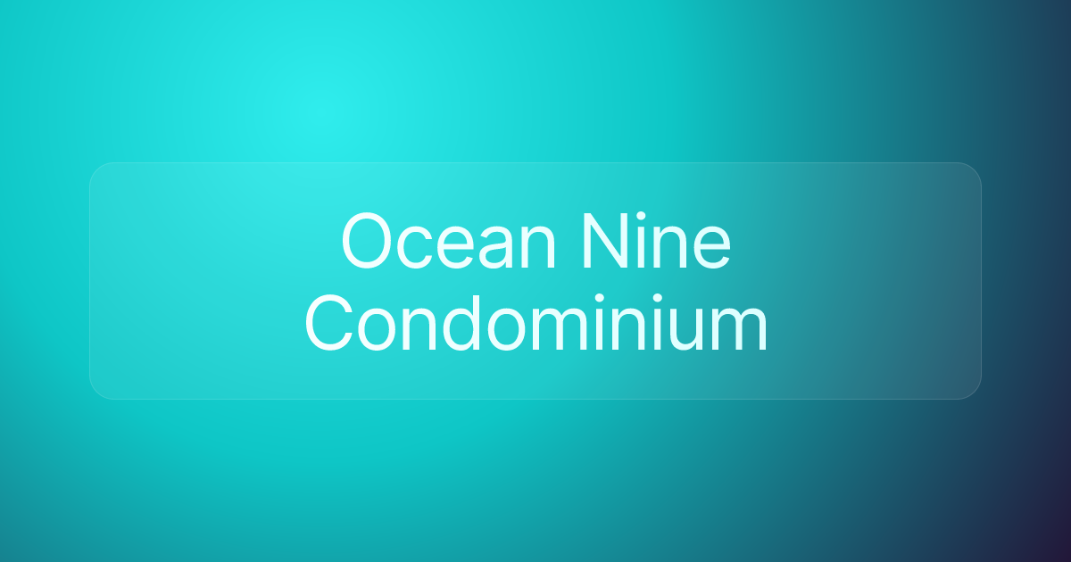 Ocean Nine Condominium
