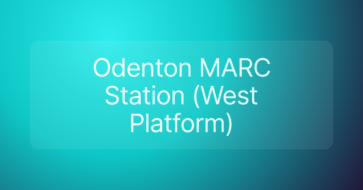 Odenton MARC Station (West Platform)