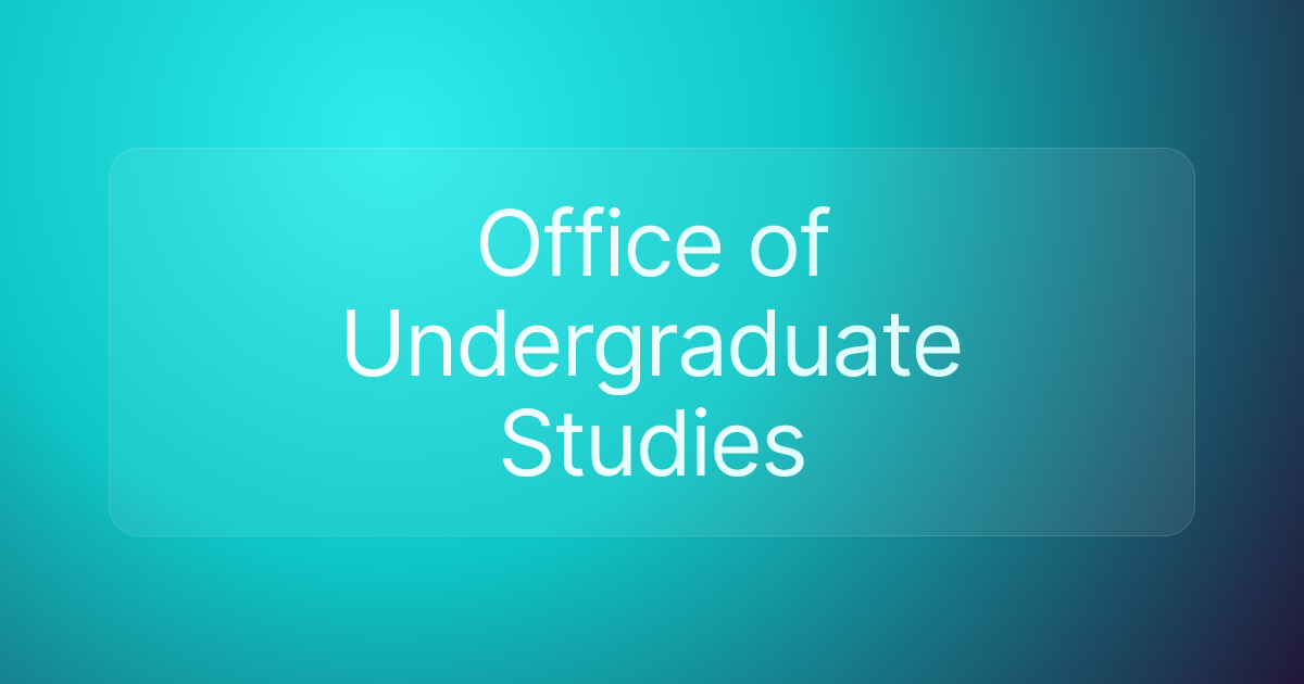 Office of Undergraduate Studies