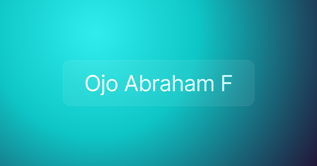 Ojo Abraham F