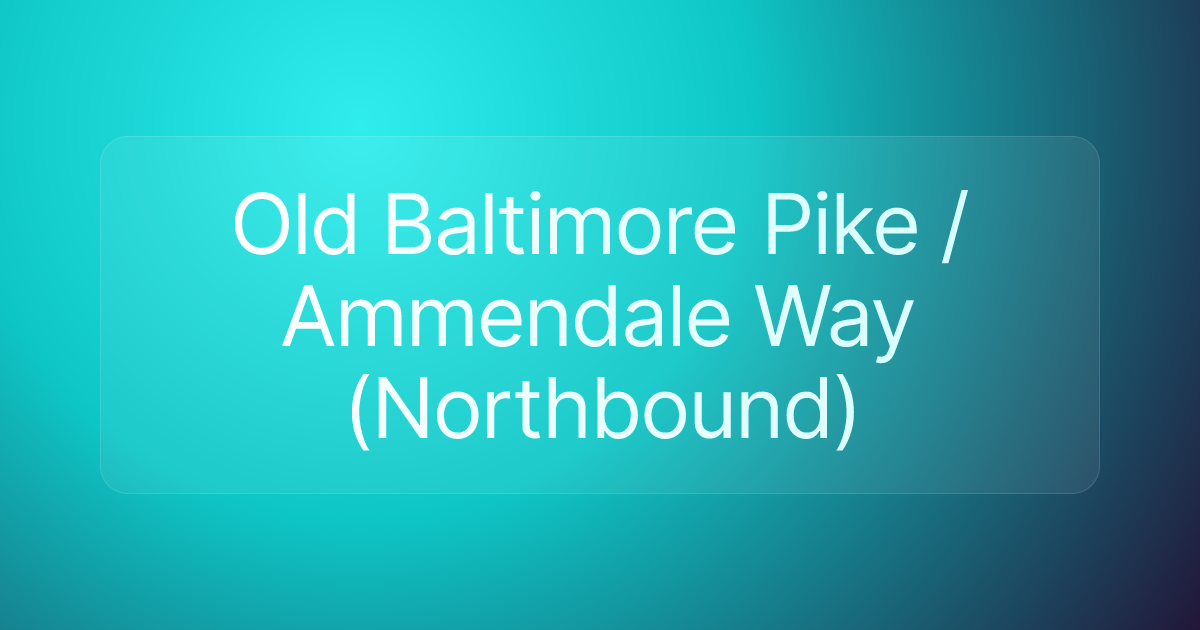 Old Baltimore Pike / Ammendale Way (Northbound)