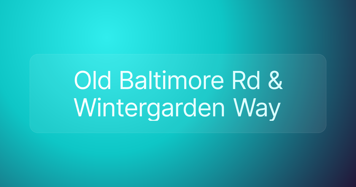 Old Baltimore Rd & Wintergarden Way