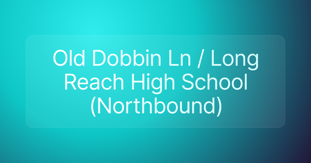 Old Dobbin Ln / Long Reach High School (Northbound)