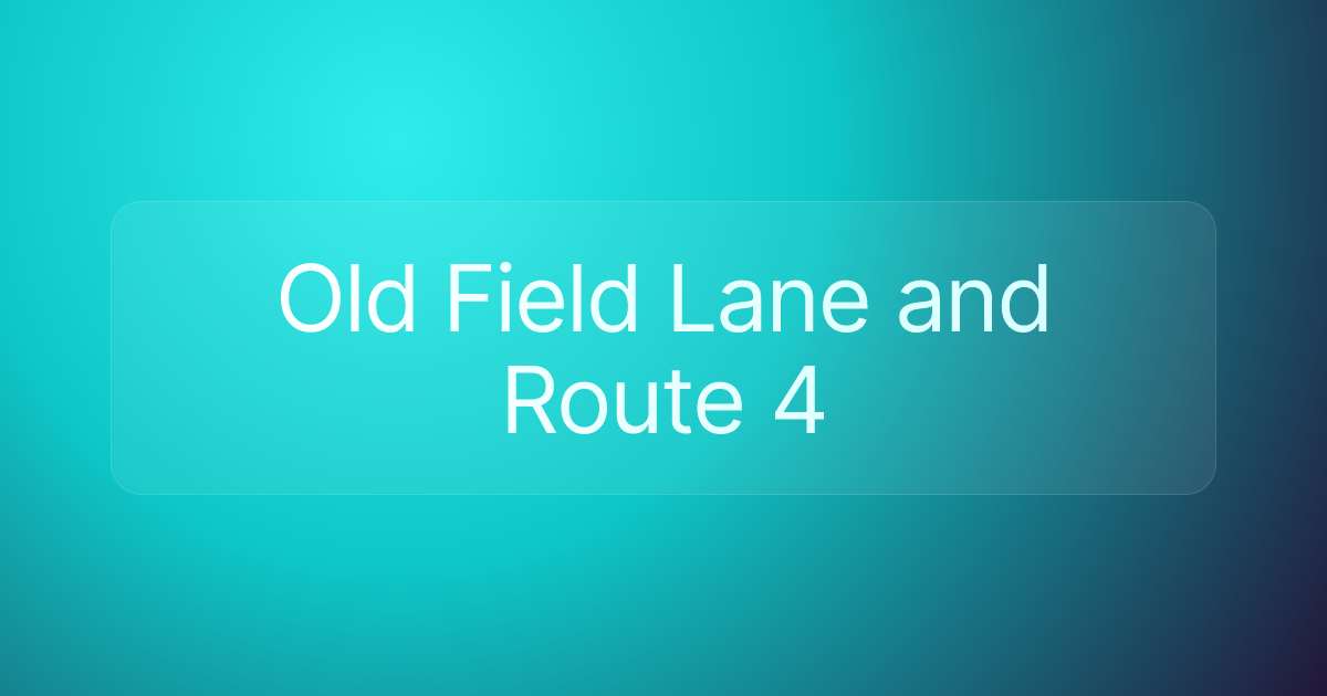 Old Field Lane and Route 4