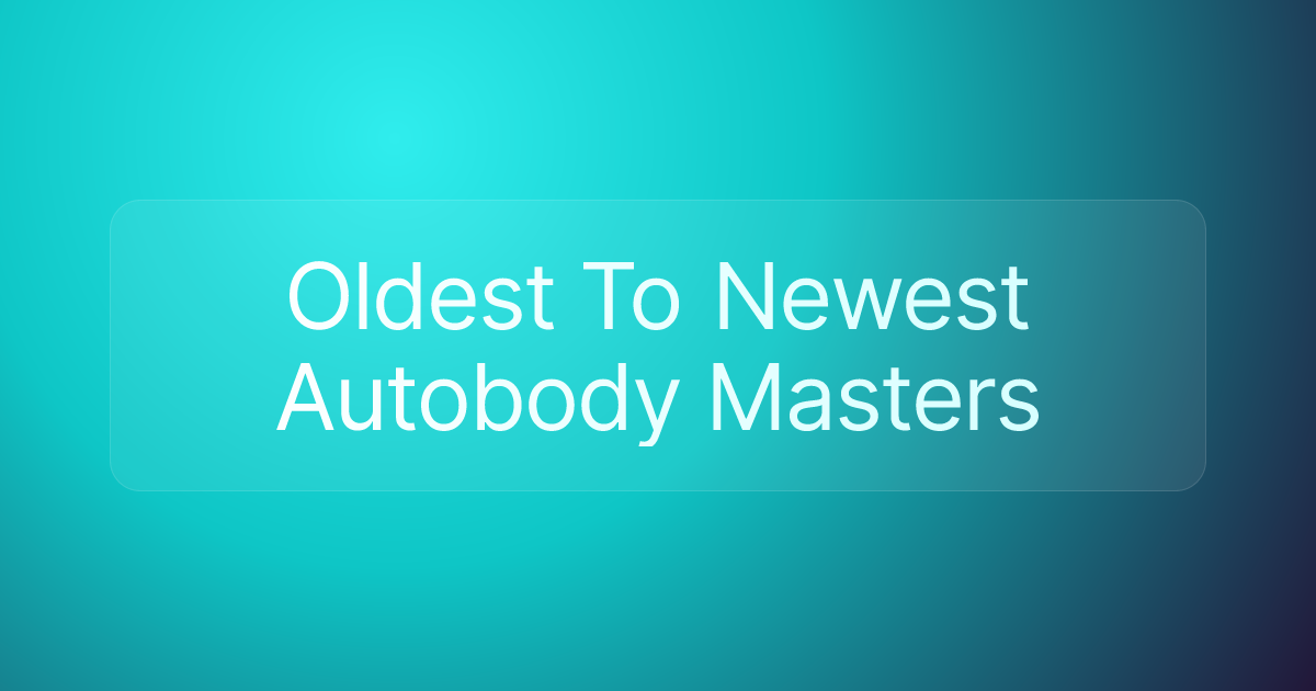 Oldest To Newest Autobody Masters