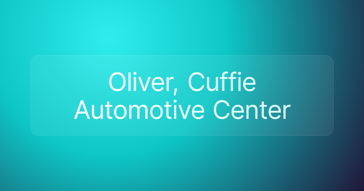 Oliver, Cuffie Automotive Center