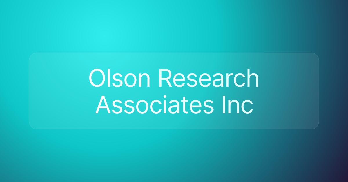 Olson Research Associates Inc
