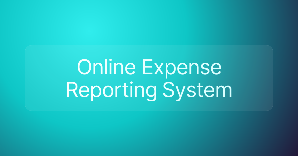 Online Expense Reporting System