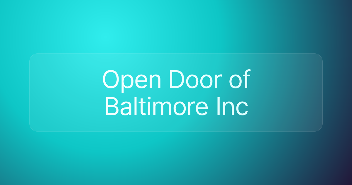 Open Door of Baltimore Inc