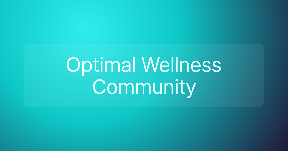Optimal Wellness Community