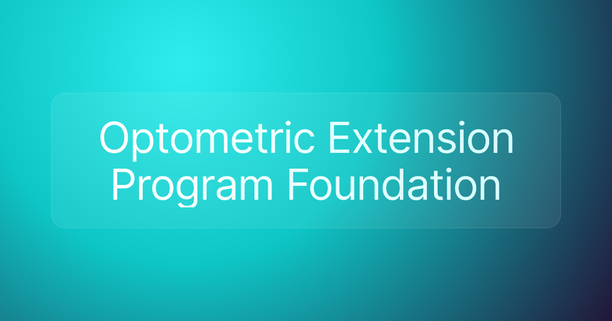 Optometric Extension Program Foundation