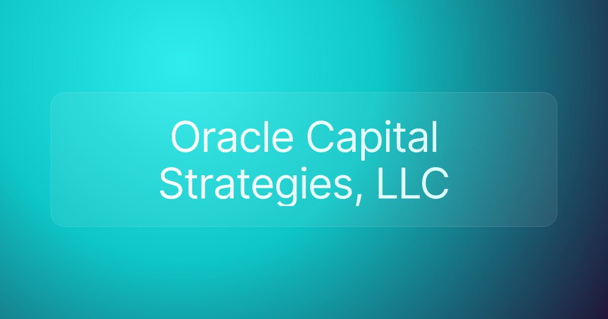Oracle Capital Strategies, LLC