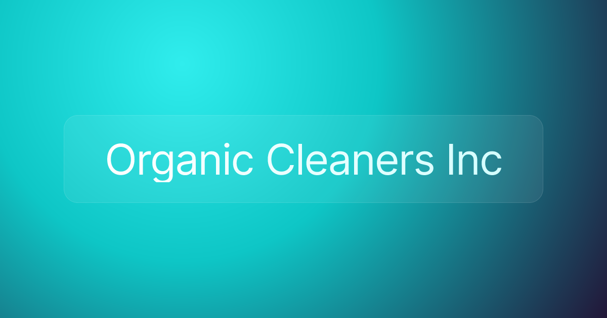 Organic Cleaners Inc