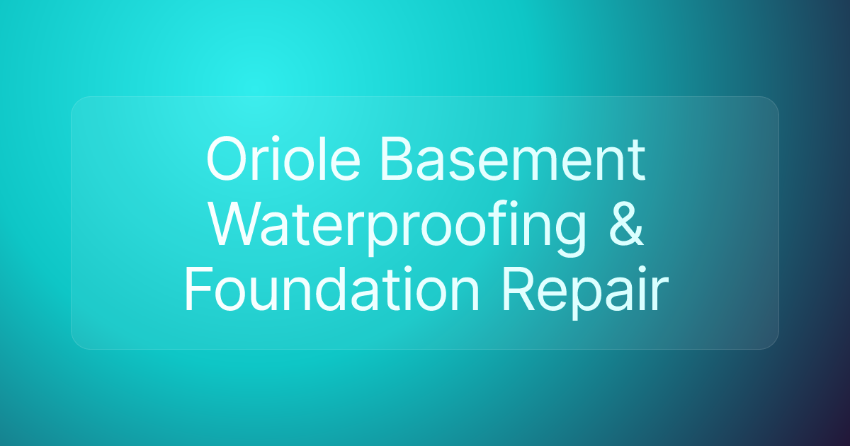 Oriole Basement Waterproofing & Foundation Repair