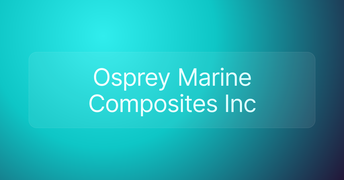 Osprey Marine Composites Inc