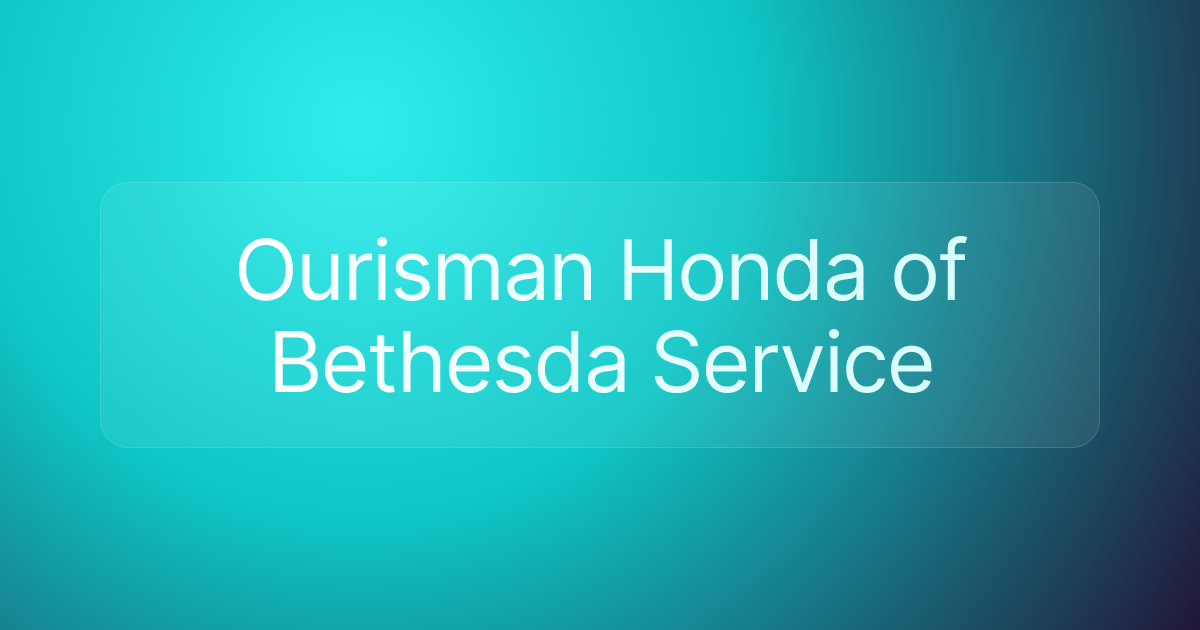 Ourisman Honda of Bethesda Service