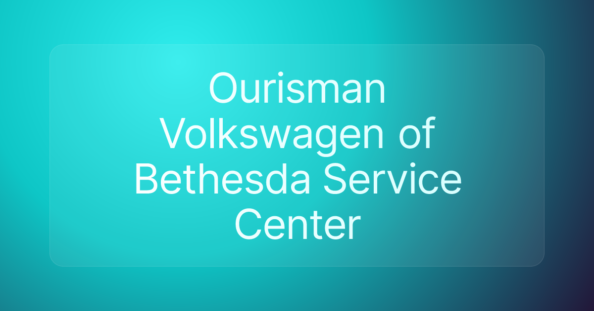 Ourisman Volkswagen of Bethesda Service Center