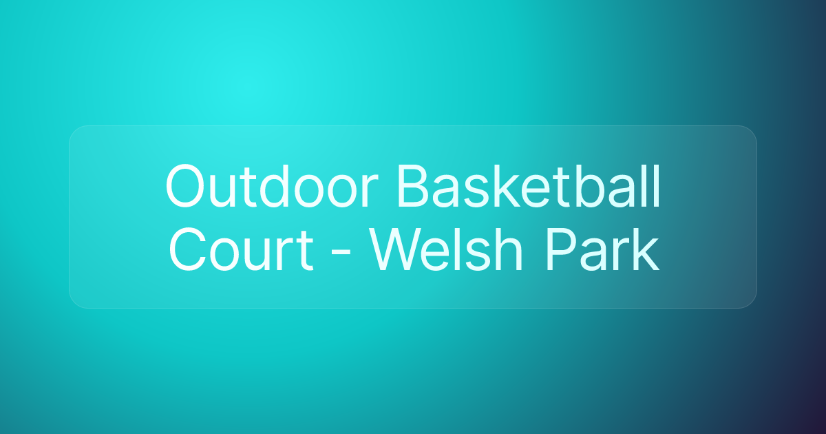 Outdoor Basketball Court - Welsh Park