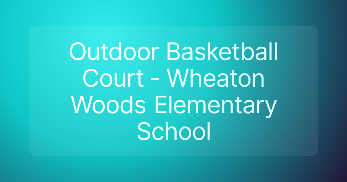 Outdoor Basketball Court - Wheaton Woods Elementary School