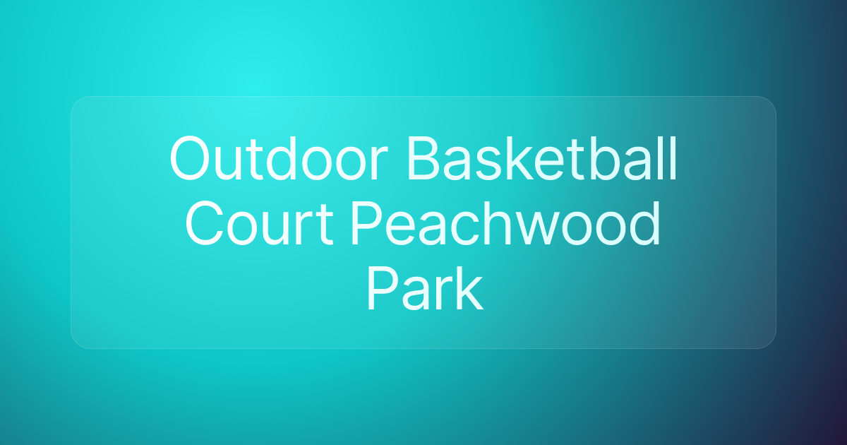 Outdoor Basketball Court Peachwood Park