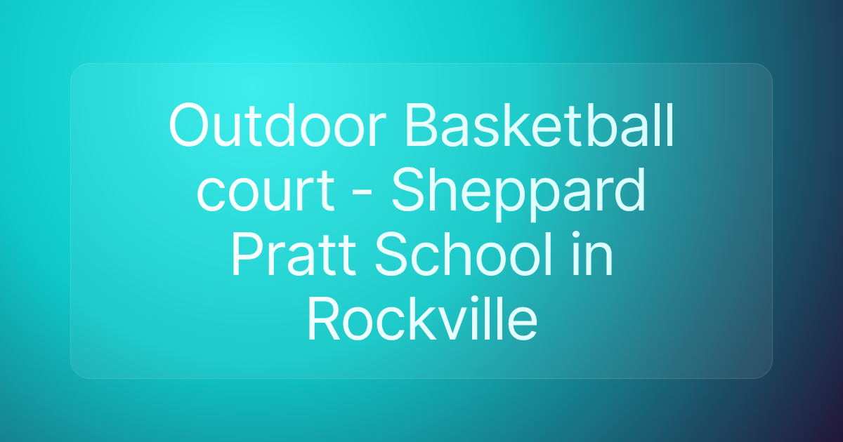 Outdoor Basketball court - Sheppard Pratt School in Rockville