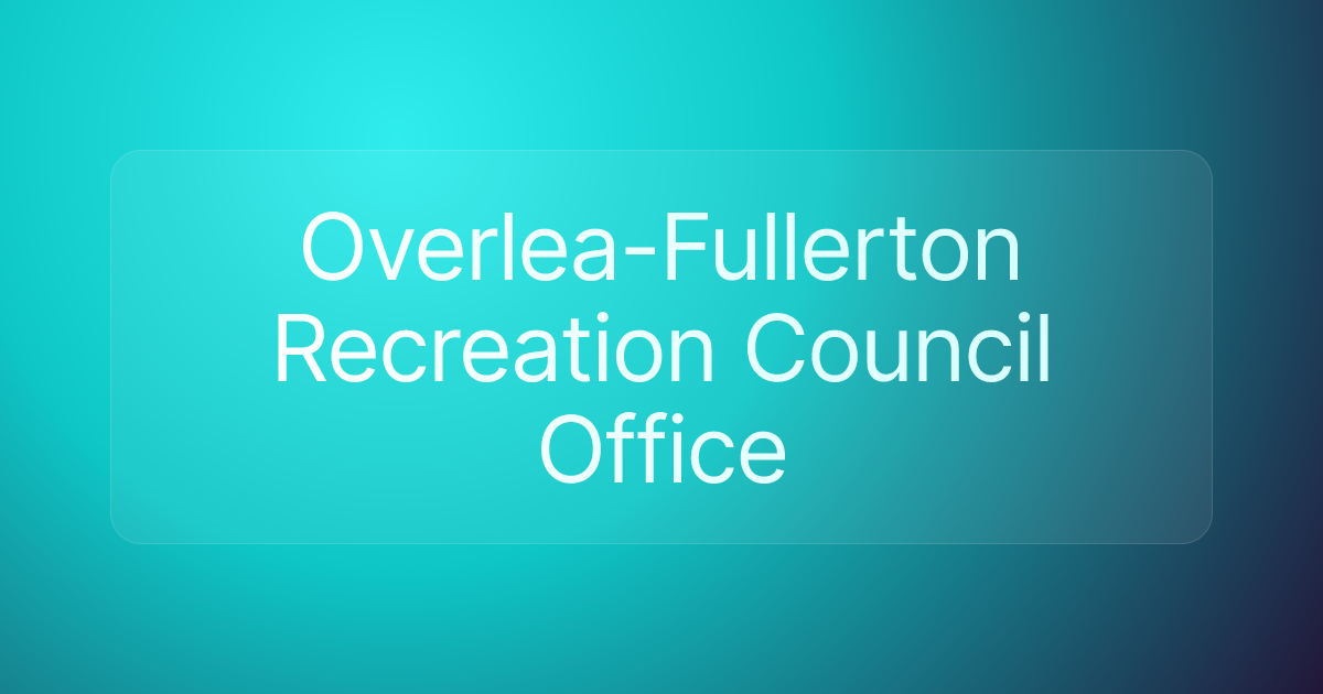 Overlea-Fullerton Recreation Council Office