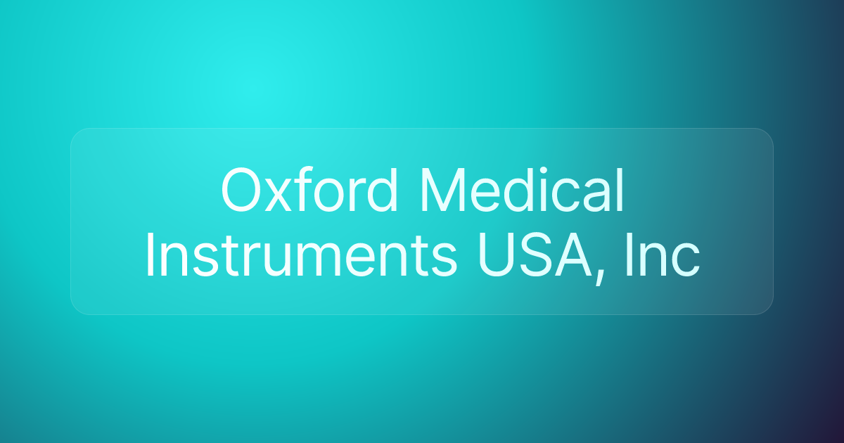 Oxford Medical Instruments USA, Inc