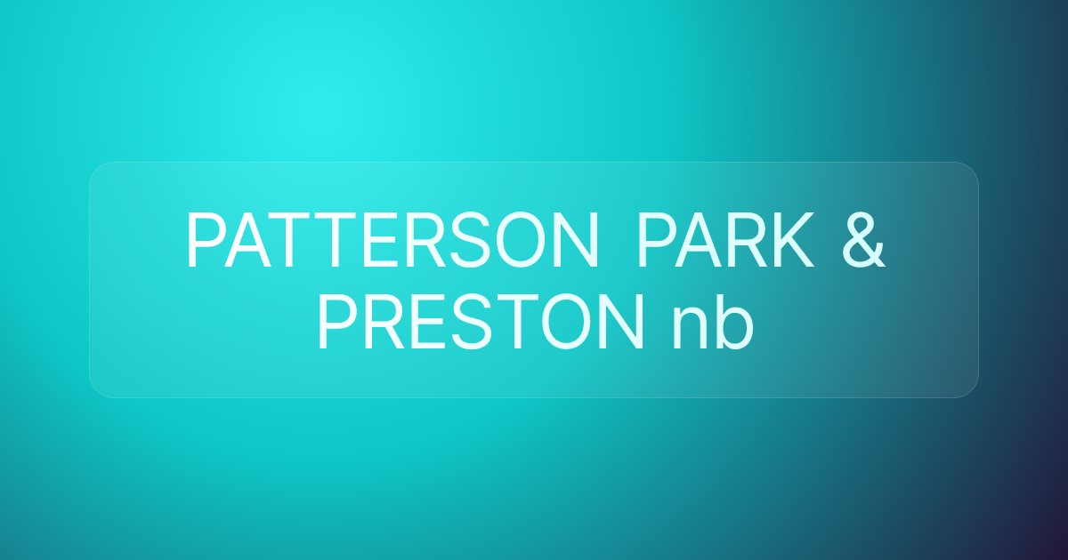 PATTERSON PARK & PRESTON nb