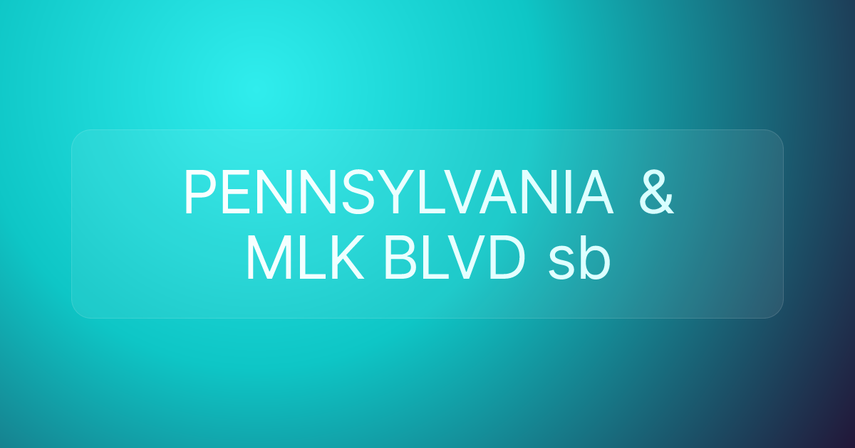 PENNSYLVANIA & MLK BLVD sb
