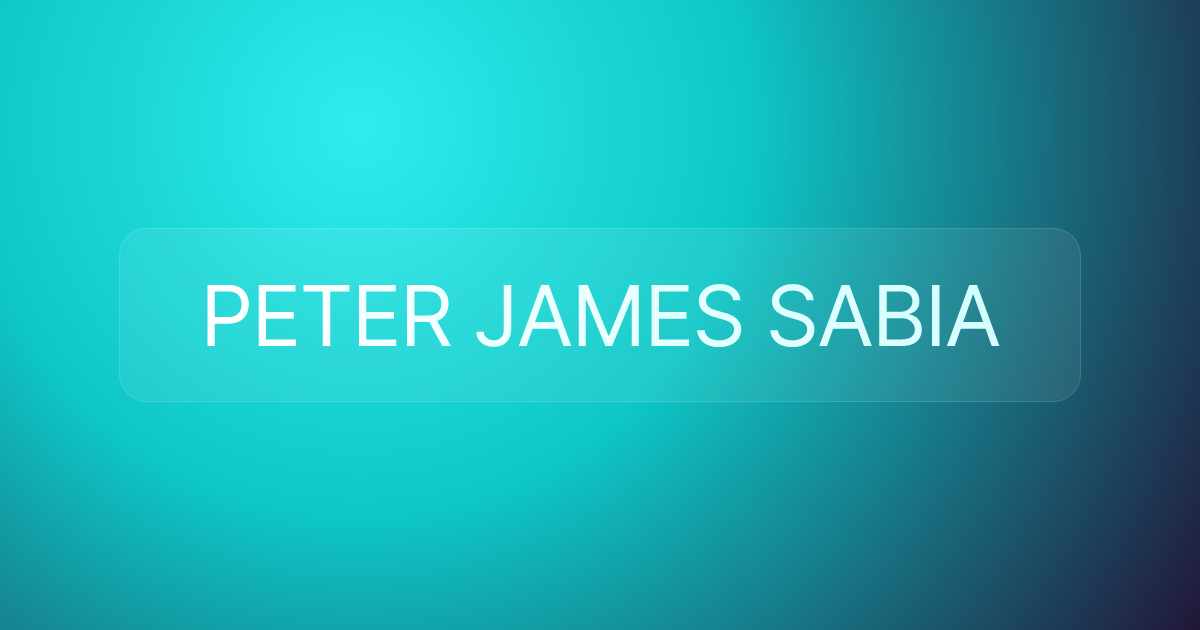 PETER JAMES SABIA