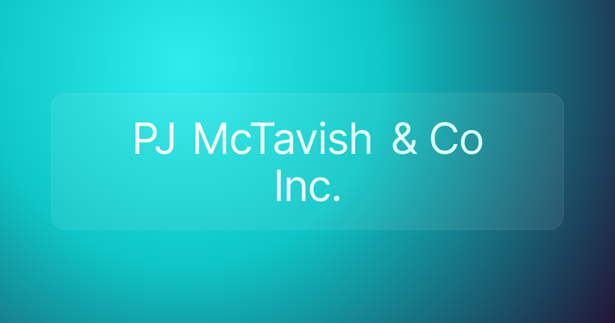 PJ McTavish & Co Inc.