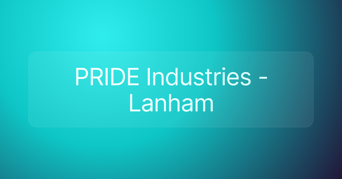 PRIDE Industries - Lanham