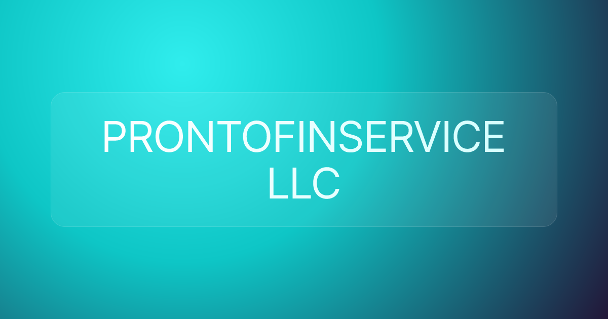 PRONTOFINSERVICE LLC