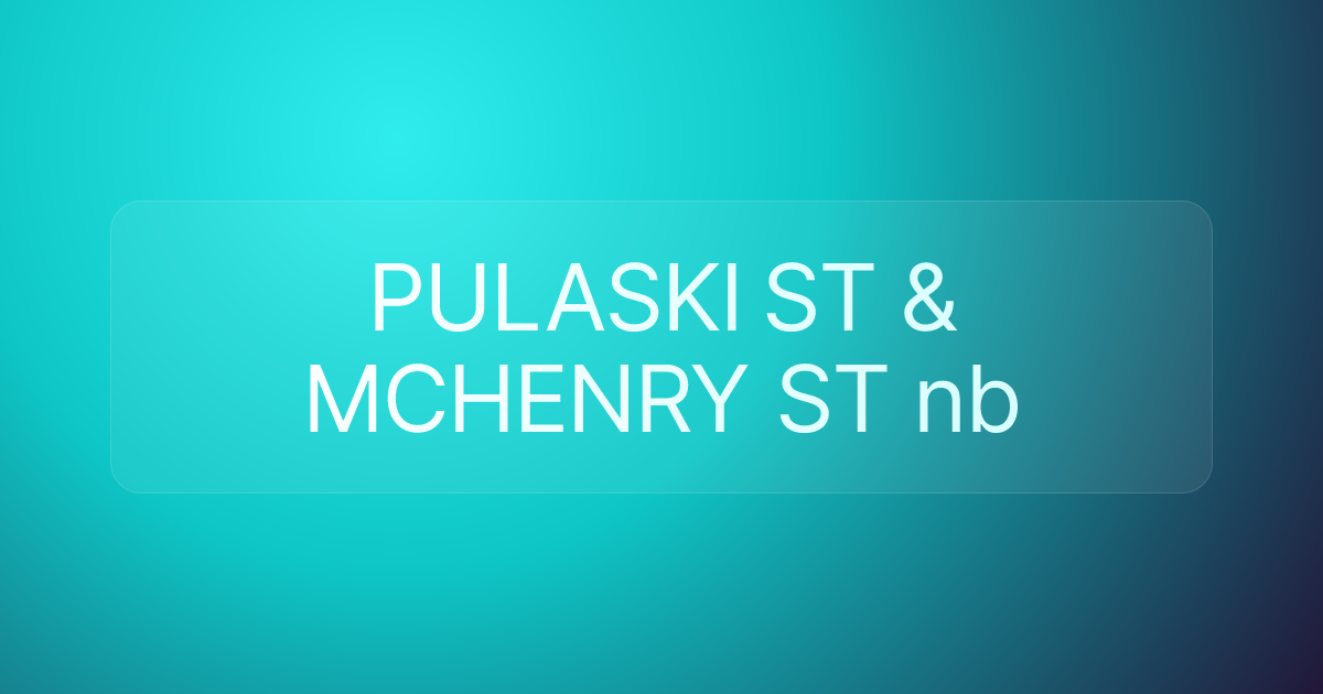 PULASKI ST & MCHENRY ST nb