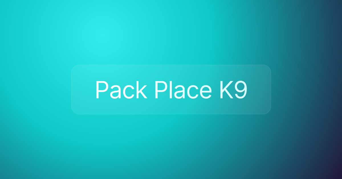 Pack Place K9