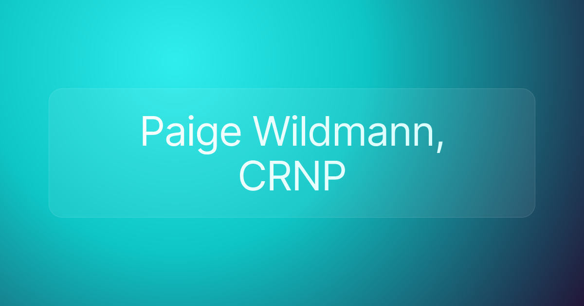 Paige Wildmann, CRNP