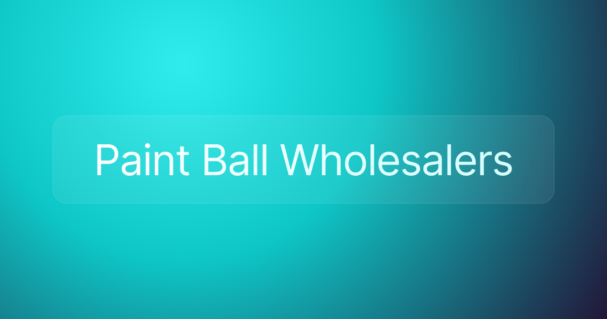 Paint Ball Wholesalers