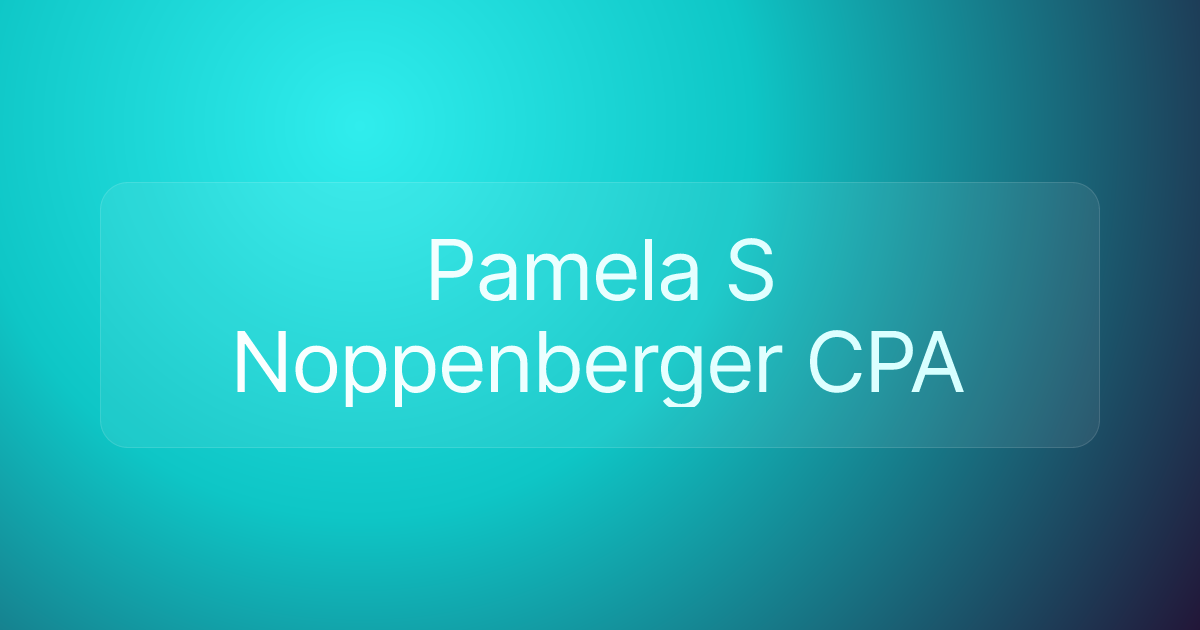 Pamela S Noppenberger CPA