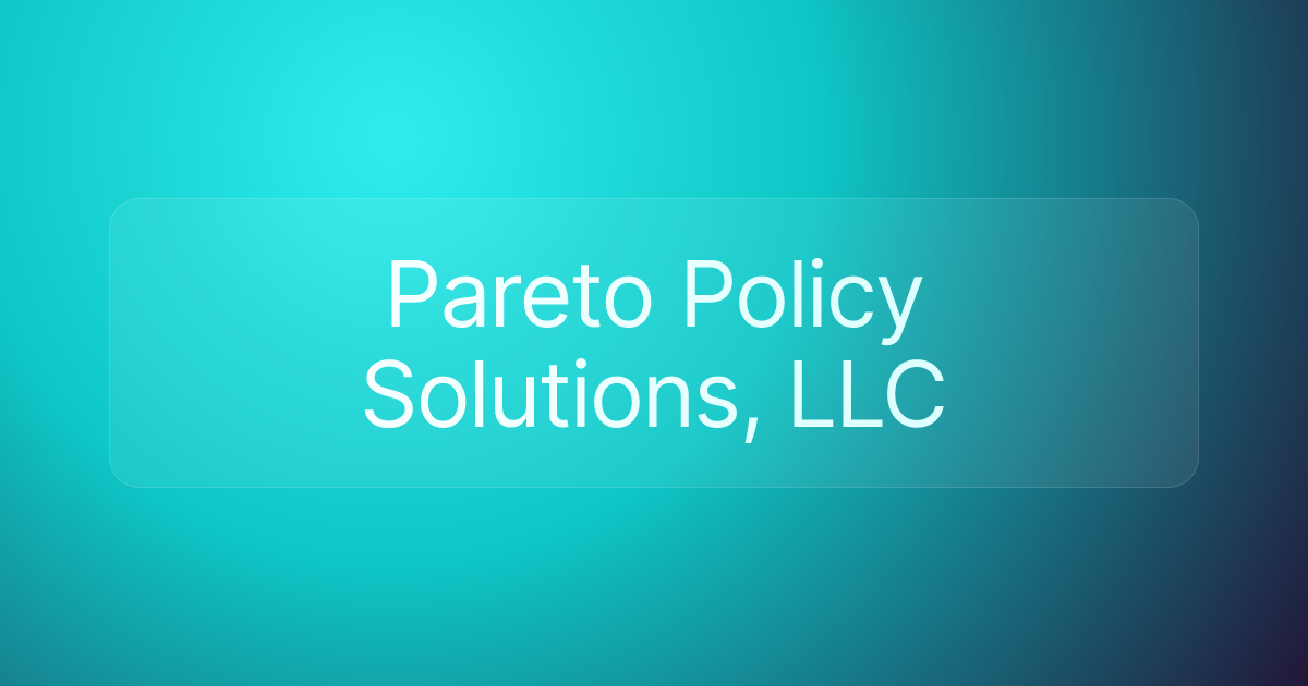 Pareto Policy Solutions, LLC