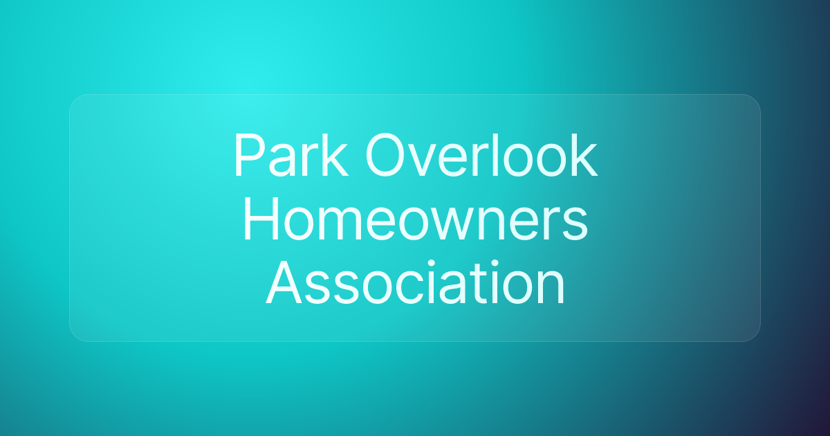 Park Overlook Homeowners Association