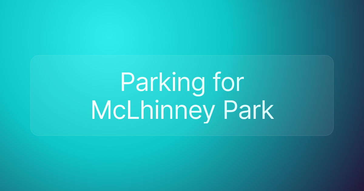 Parking for McLhinney Park