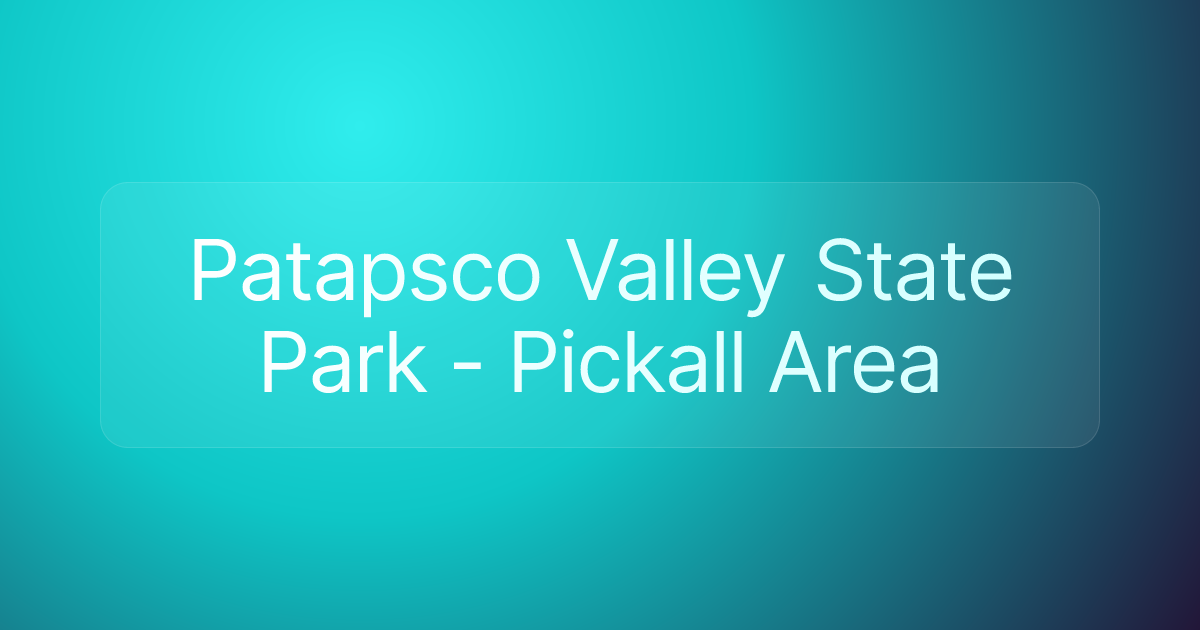 Patapsco Valley State Park - Pickall Area